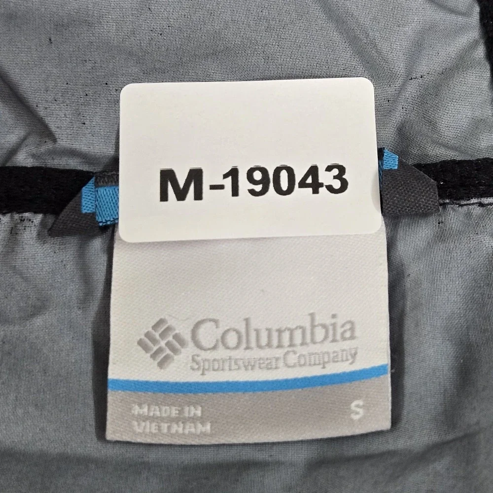 Columbia Men Jacket S Black Nylon Polyester Activewear Zipper Logo READ